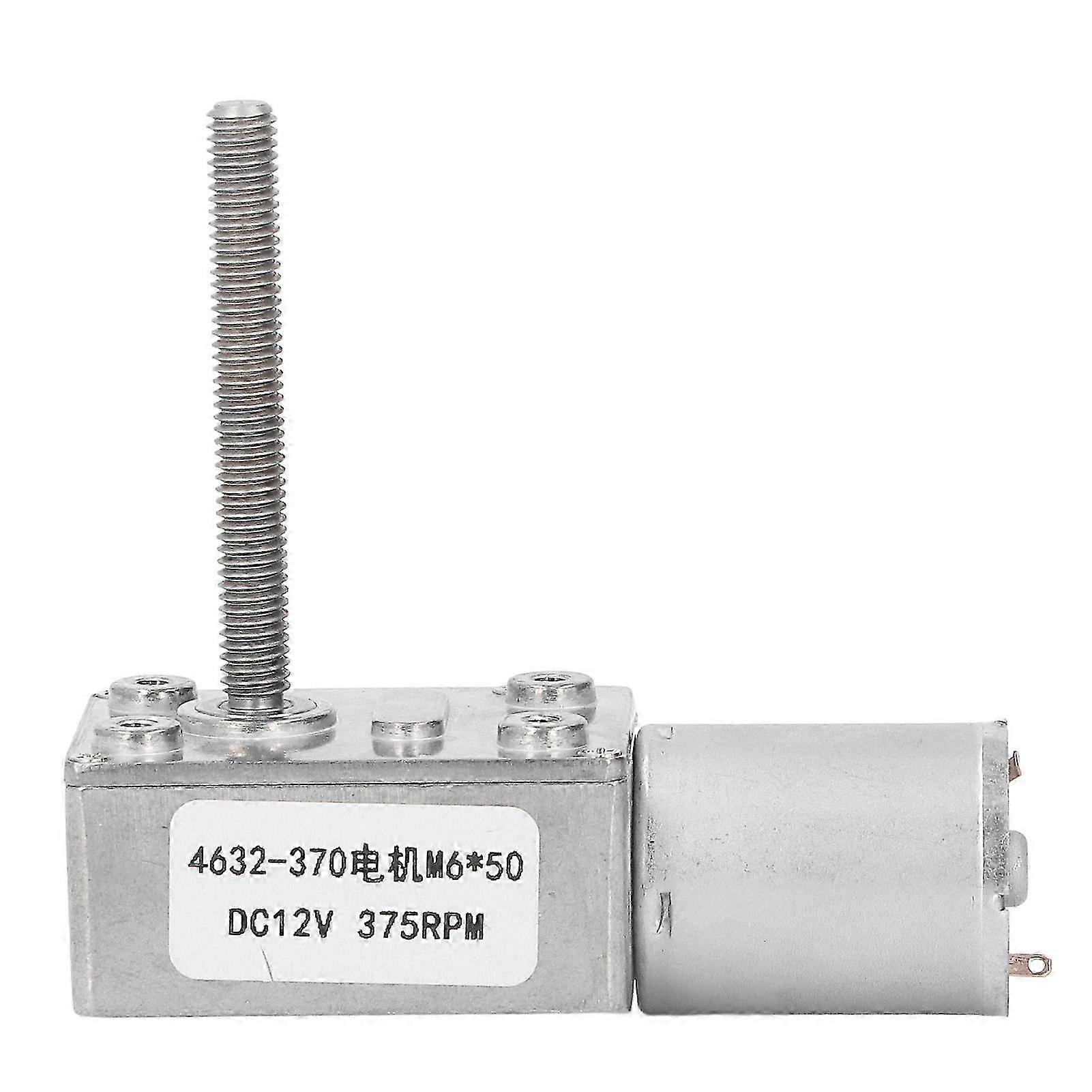 375 U/min Schneckengetriebemotor, Hochwertige Messingspule, 12-v-gleichstromgetriebe, M6x50-mm-gewindewelle Für Industrielle Anwendungen