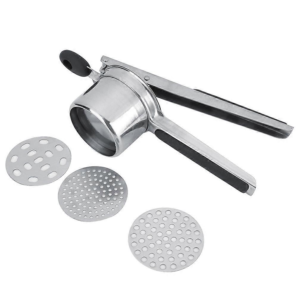 Abnehmbarer Manueller Kartoffelstampfer Aus Edelstahl, Ergonomische Gemüsepresse, Edelstahl-lebensmittelmühle, Robustes Küchengerät Für Selbstgemachte Pürees.