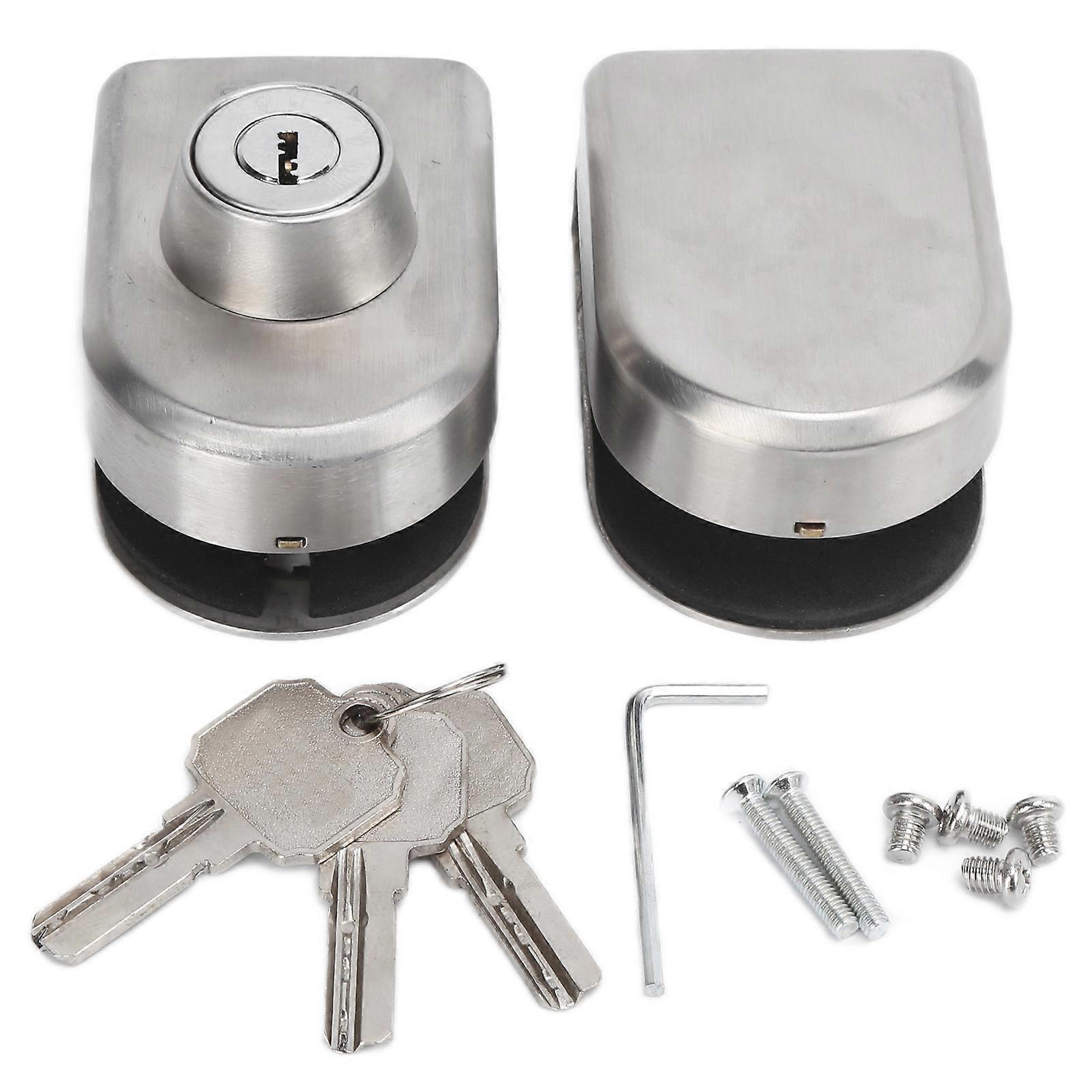 Rahmenloses Glastürschloss Für 10-12 Mm Glas, Doppelschiebetür, Edelstahl, Kein Bohren Erforderlich, Für Schlafzimmer Und Einkaufszentren