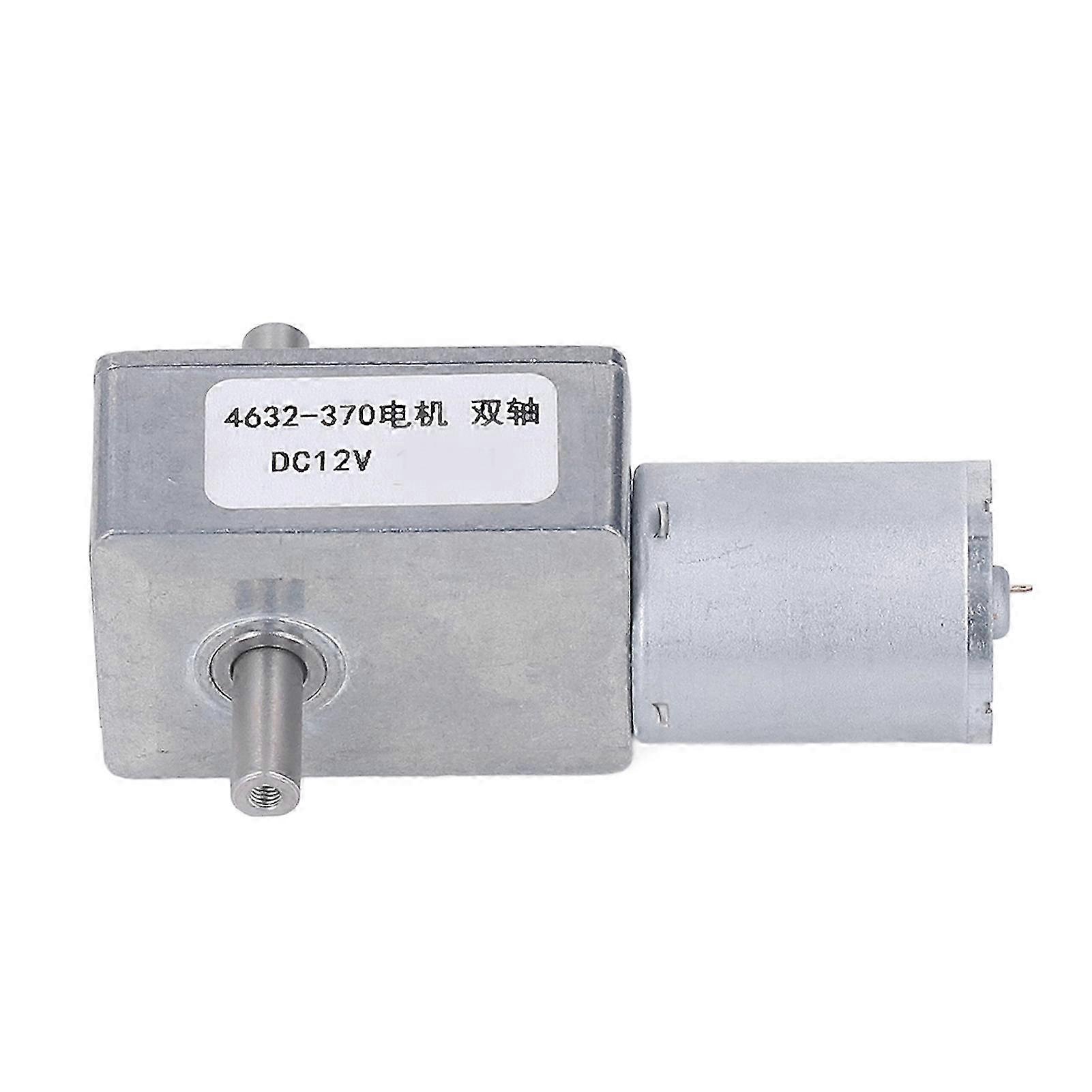 Zweiwellenmotor Mit Selbsthemmendem Getriebe Aus Aluminiumlegierung Und Messingspule, 12 V Gleichstrom, Drehzahl 66 U/min, Drehrichtung Im Und Gegen Den Uhrzeigersinn.