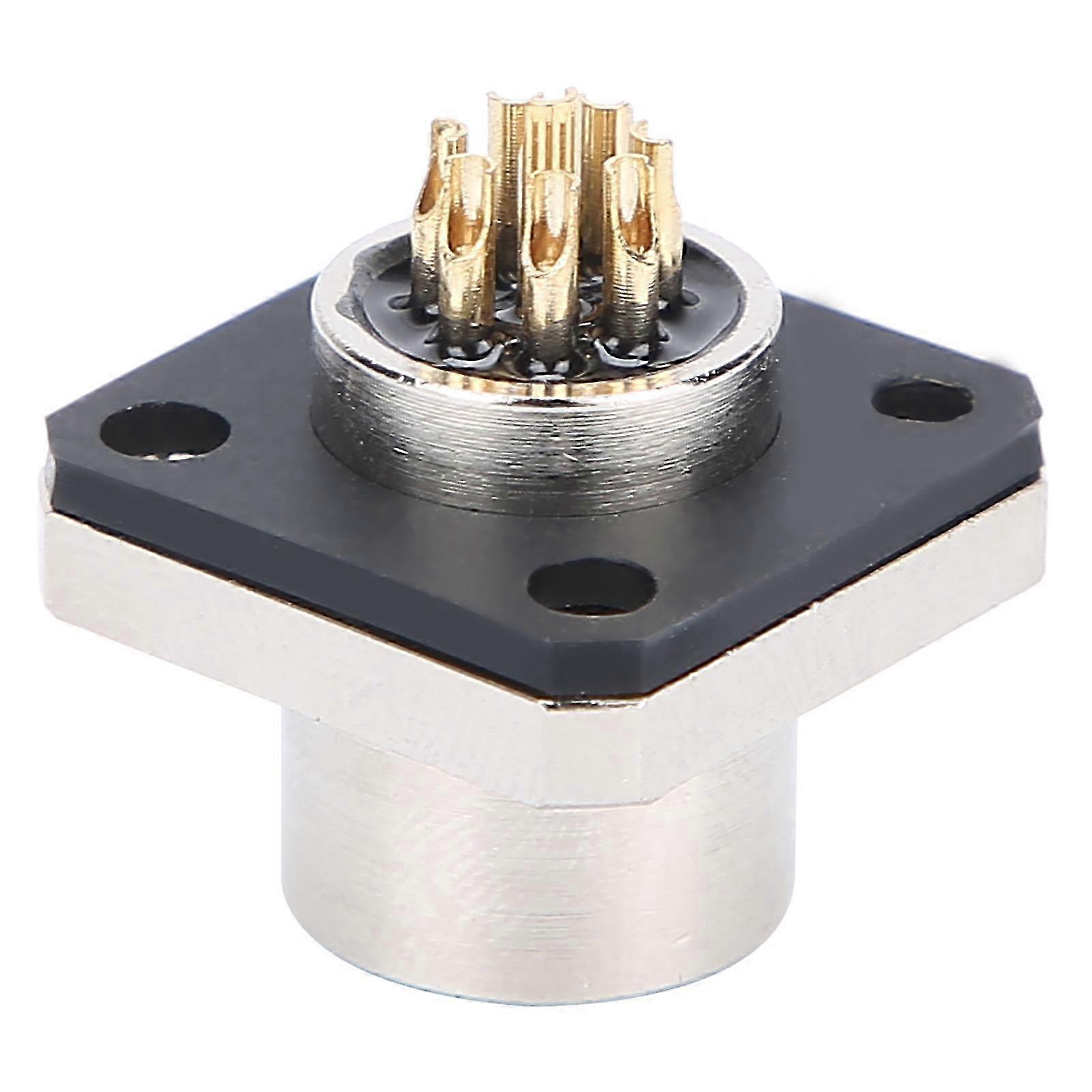 Wasserdichter 8-poliger Schraubstecker, Quadratischer Sockel Mit Löchern, M12hs8 Industriestecker, Für Anspruchsvolle Umgebungen.