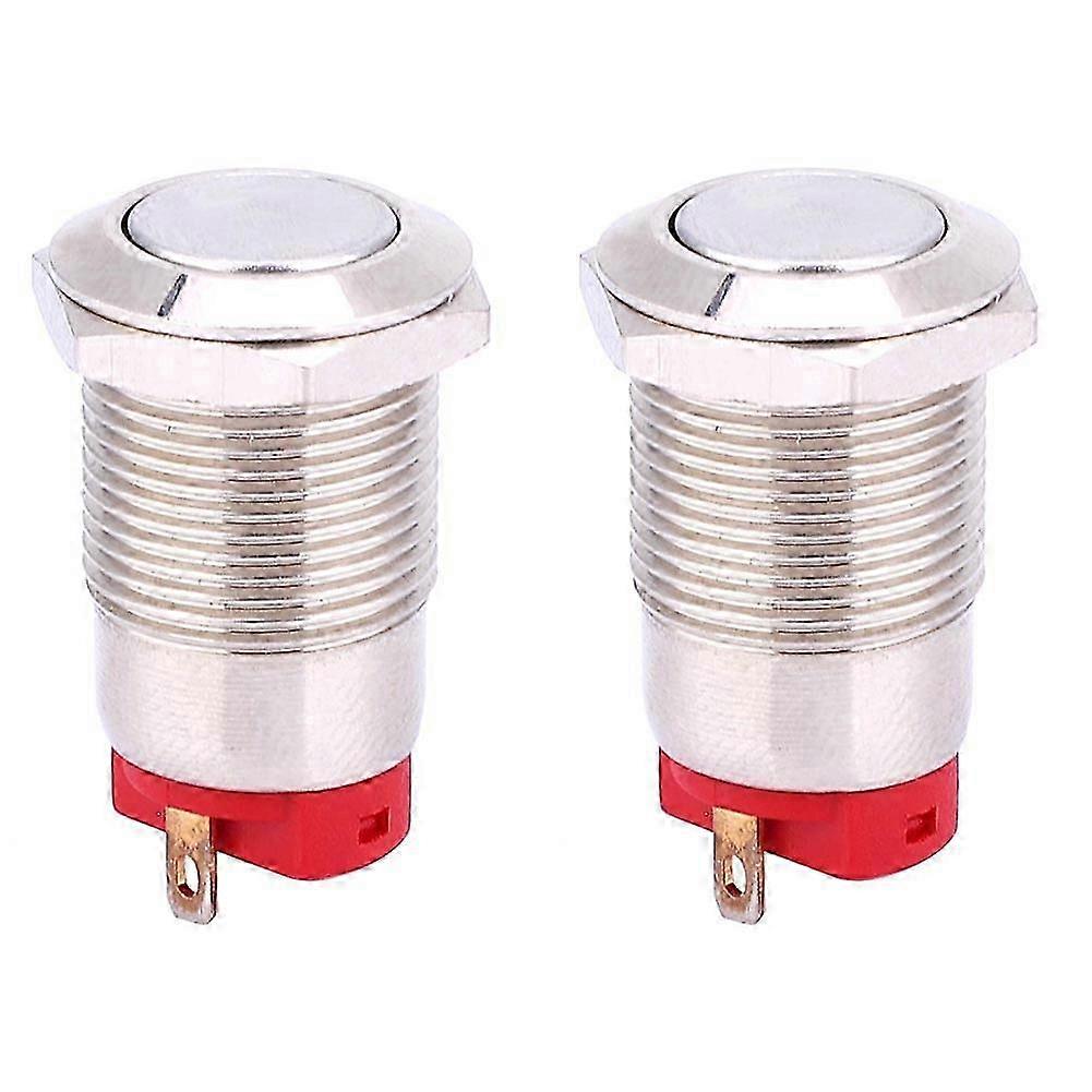 Wasserdichter Metall-druckknopf, 12 Mm Flachkopf, 2 Verriegelbare 2-pin-schalter, Elektronisches Netzteil, 2er-packung