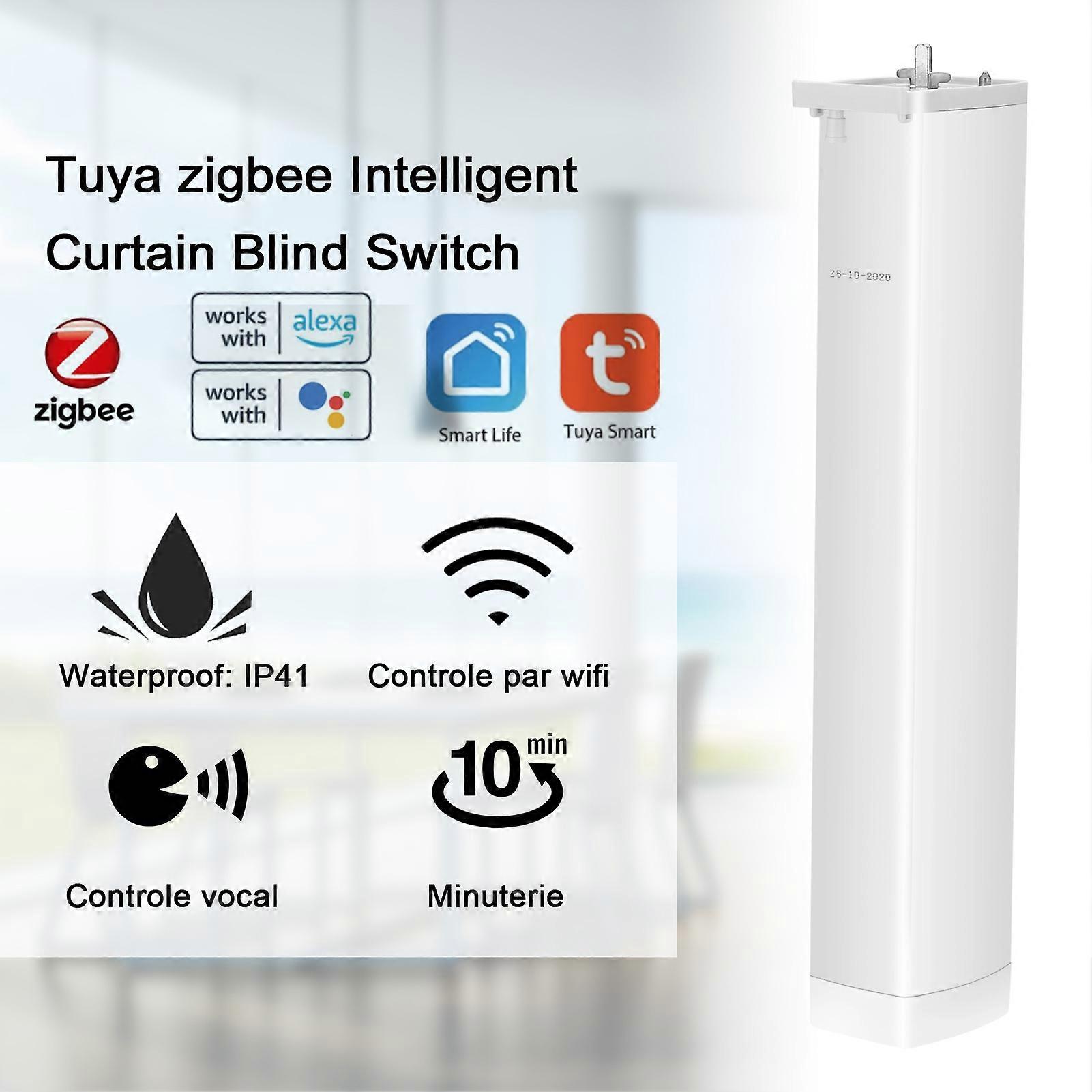 Tuya Zigbee Motorisierte Elektrische Jalousie, Intelligenter Rolloschalter, Fernsteuerung Per Smartphone, Kompatibel Mit Alexa Und Ifttt
