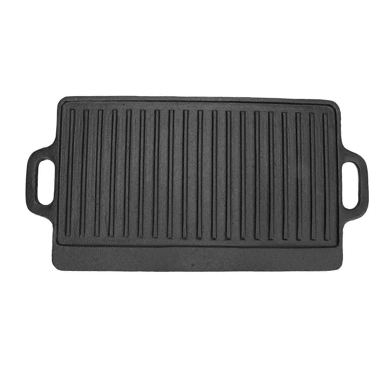 Vorgebrannter, Doppelseitiger Gusseisengrill, Wendbare Antihaft-grillpfanne, Gleichmäßiges Garen, Ideal Für Camping Und Picknicks Im Freien.