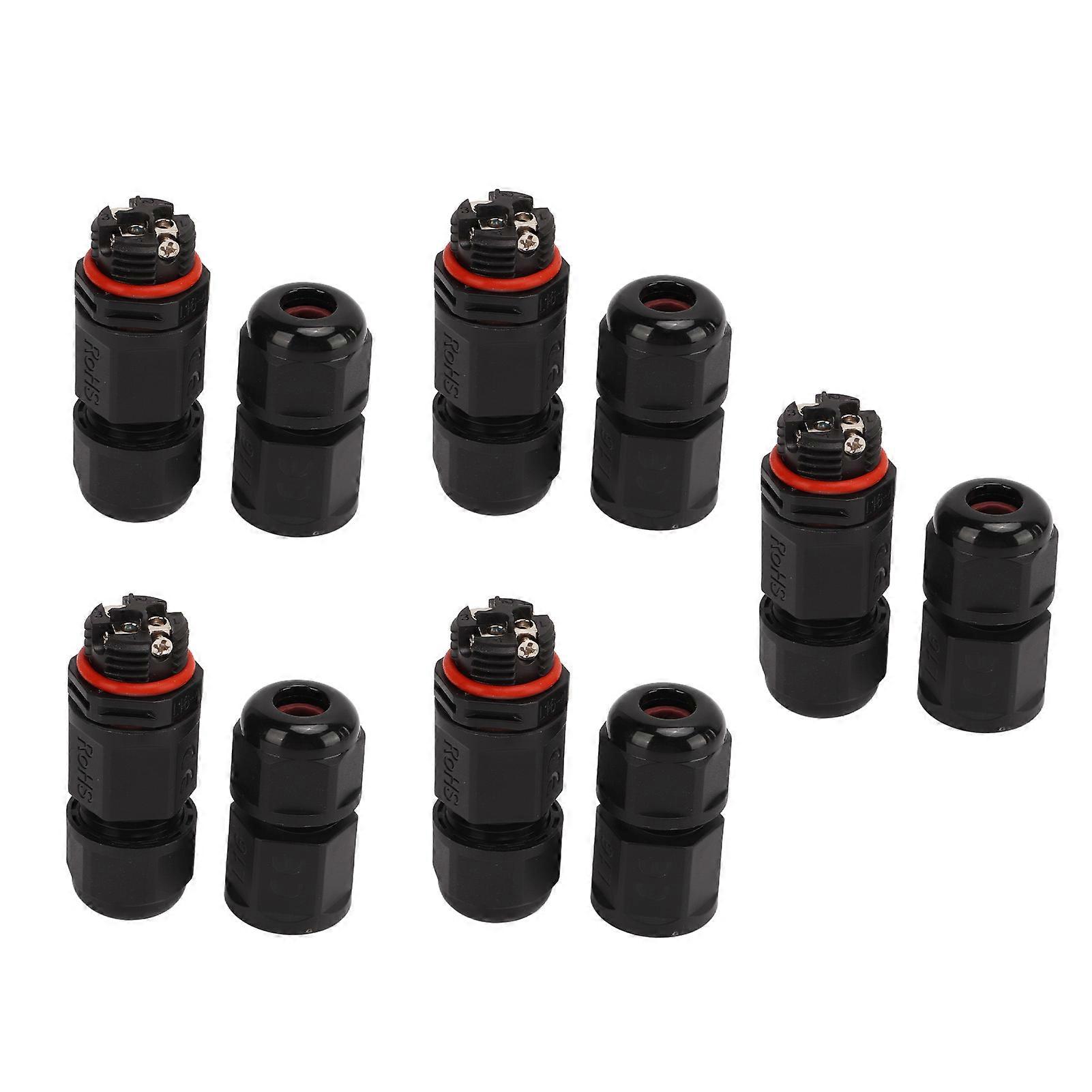 Ip68 380v Schraubverbinder, Wasserdicht, 5er-pack, Für Industrielle Verkabelung Und Professionelle Geräte, Robuste Crimpverbindung, Für Den Einsatz Unter Hoher Belastung.
