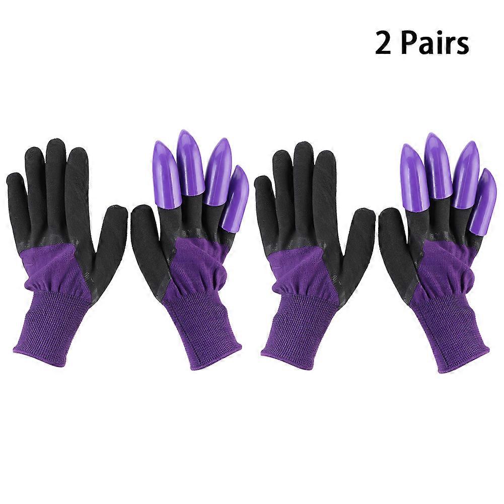 2 Paar Robuste Gartenhandschuhe Zum Graben, Pflanzen Und Jäten, Für Damen Und Herren, Rutschfest Und Atmungsaktiv.