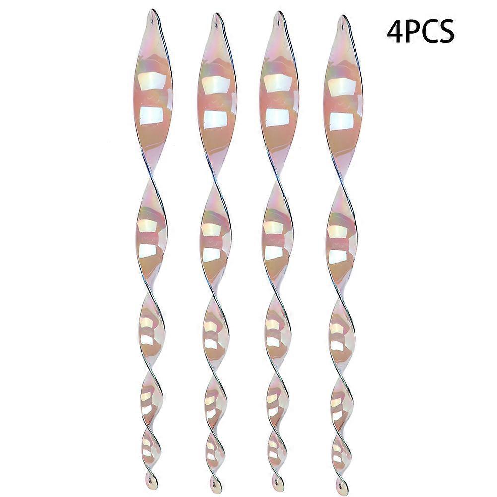 4er-set Drehbare Vogelabwehrspitzen Für Den Garten, Reflektierende, Hängende Vogelscheuche, Glänzende Metallspirale