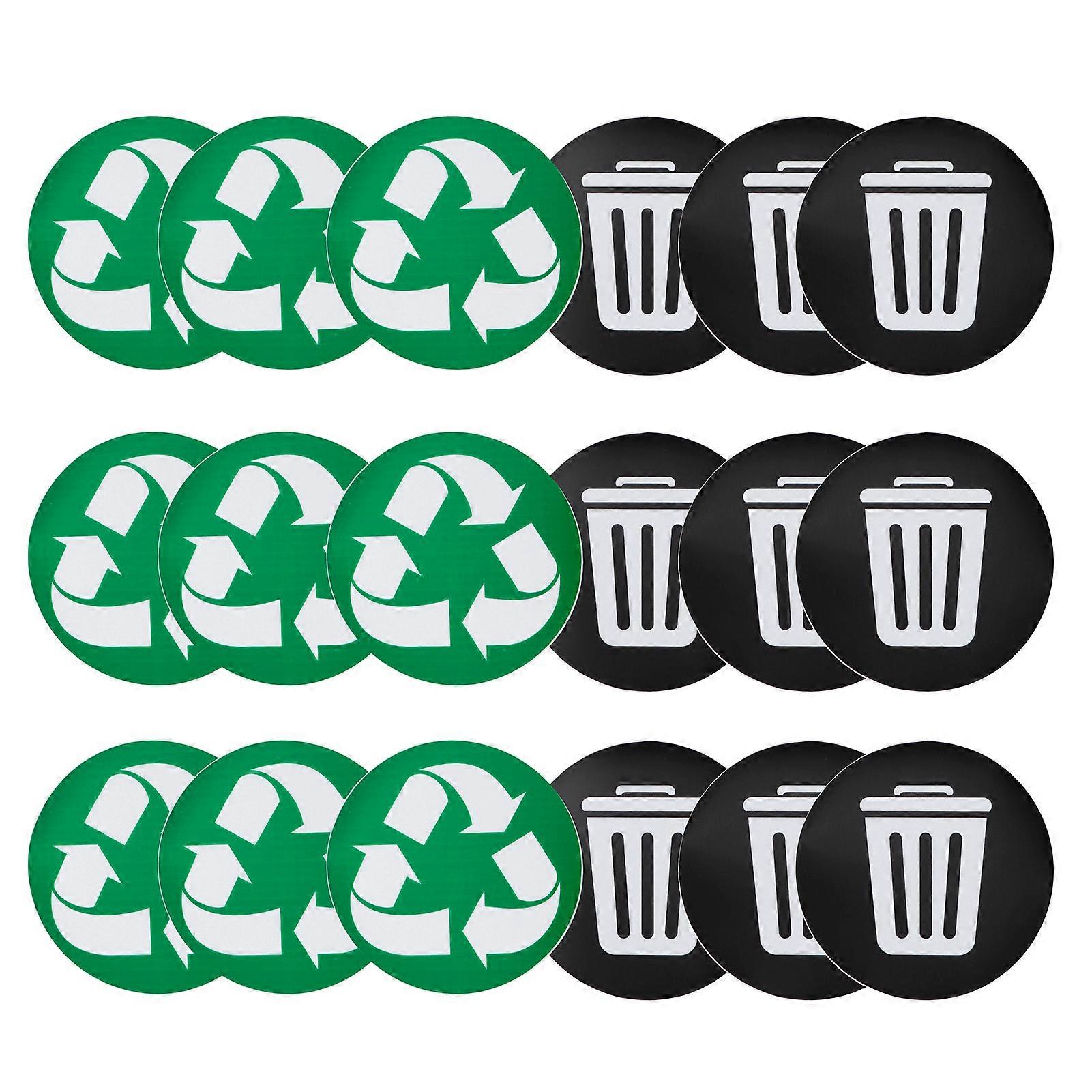 18-teiliges Set Mülleimer-aufkleber, Wasserfeste, Selbstklebende Recycling-etiketten Für Den Innen- Und Außenbereich, Dekorative Und Langlebige Beschilderung