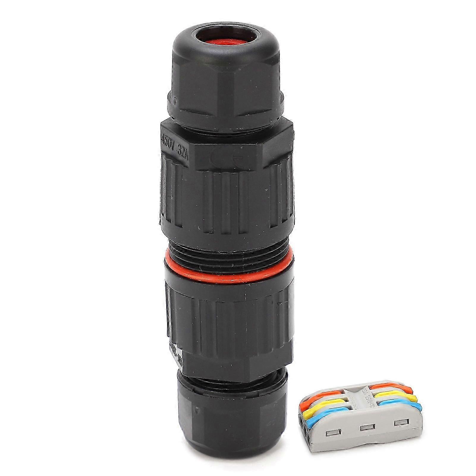 Ip68 Pa66 Flammhemmender Wasserdichter Elektrischer Steckverbinder, Beleuchtungszubehör, Draht-zu-draht-steckverbinder Cdf-200/3 (pct23)