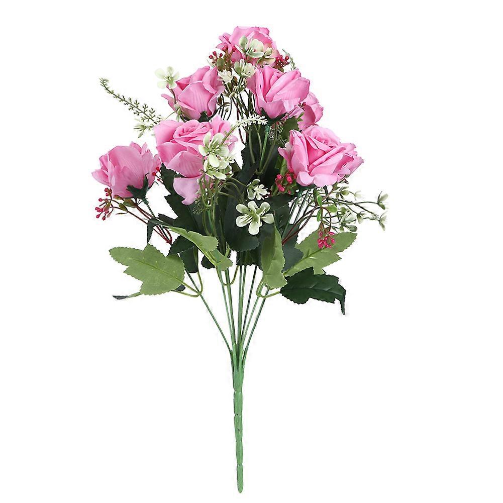 Realistischer Künstlicher Rosenstrauß Aus Kunststoff, Blumendekoration Für Innenräume, Garten Und Tisch, Langlebige, Pflegeleichte Kunstblumen, Ideal Für Ein Elegantes Ambiente
