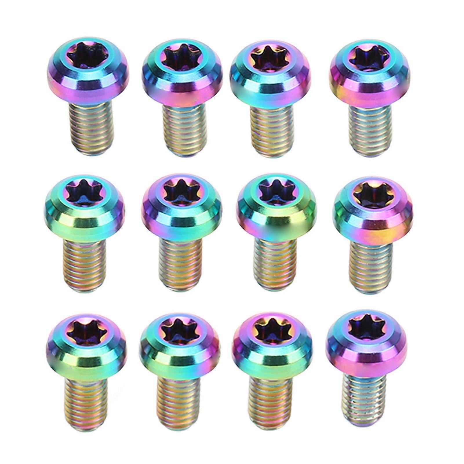 12 Stück M5x10mm T25 Titan-bremsscheibenschrauben Für Mountainbikes – Set Mit 12 Schrauben Für Bremsscheiben, Ultraleichte Fahrradschrauben Aus Titanlegierung, Hochleistungs-bremsaufnahmen