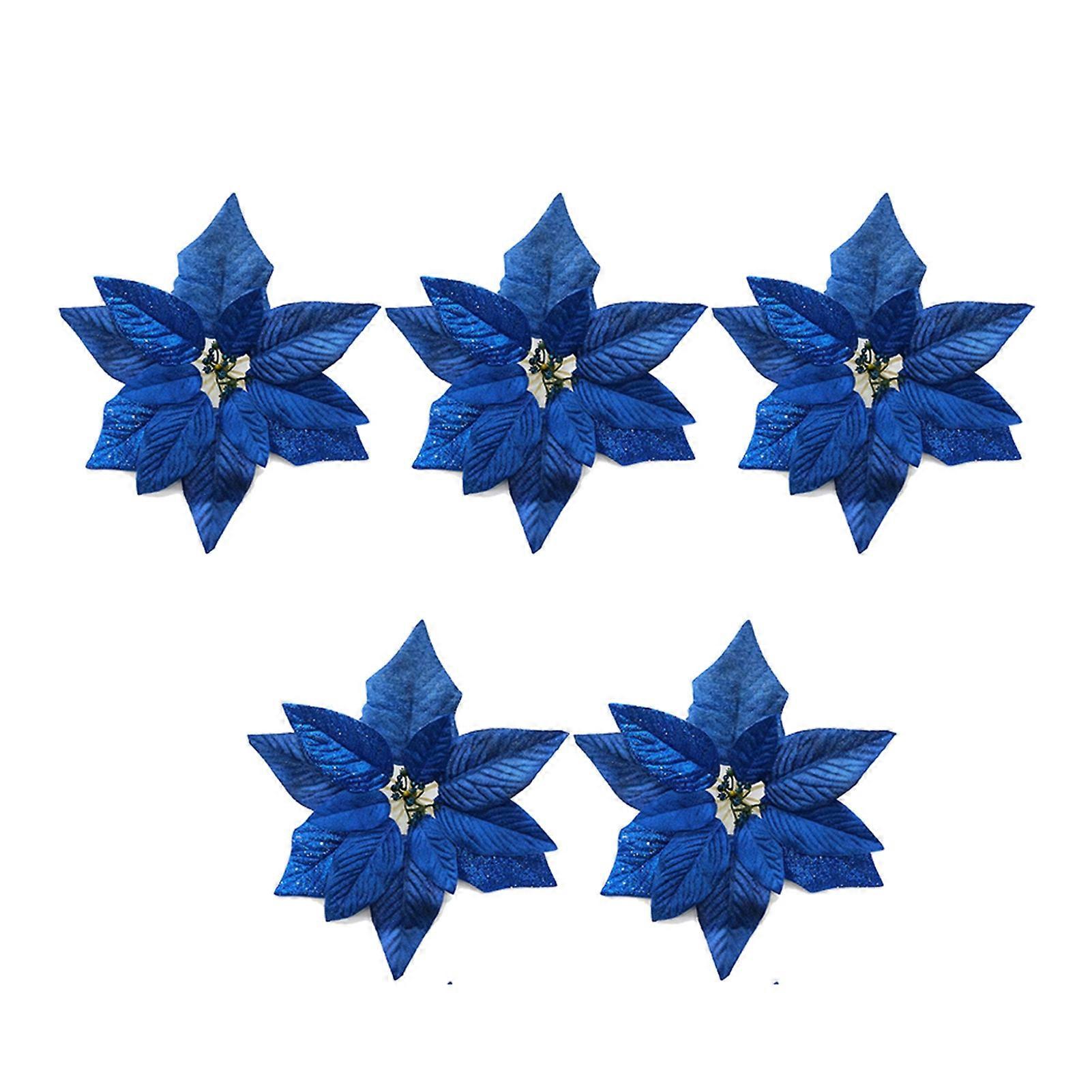 Weihnachtsdekoration: Künstliche Stoffblumen Für Den Weihnachtsbaum, Festliche Künstliche Zweige, Baumschmuck Aus Stoff, Blumendekorationsset Für Den Weihnachtsbaum