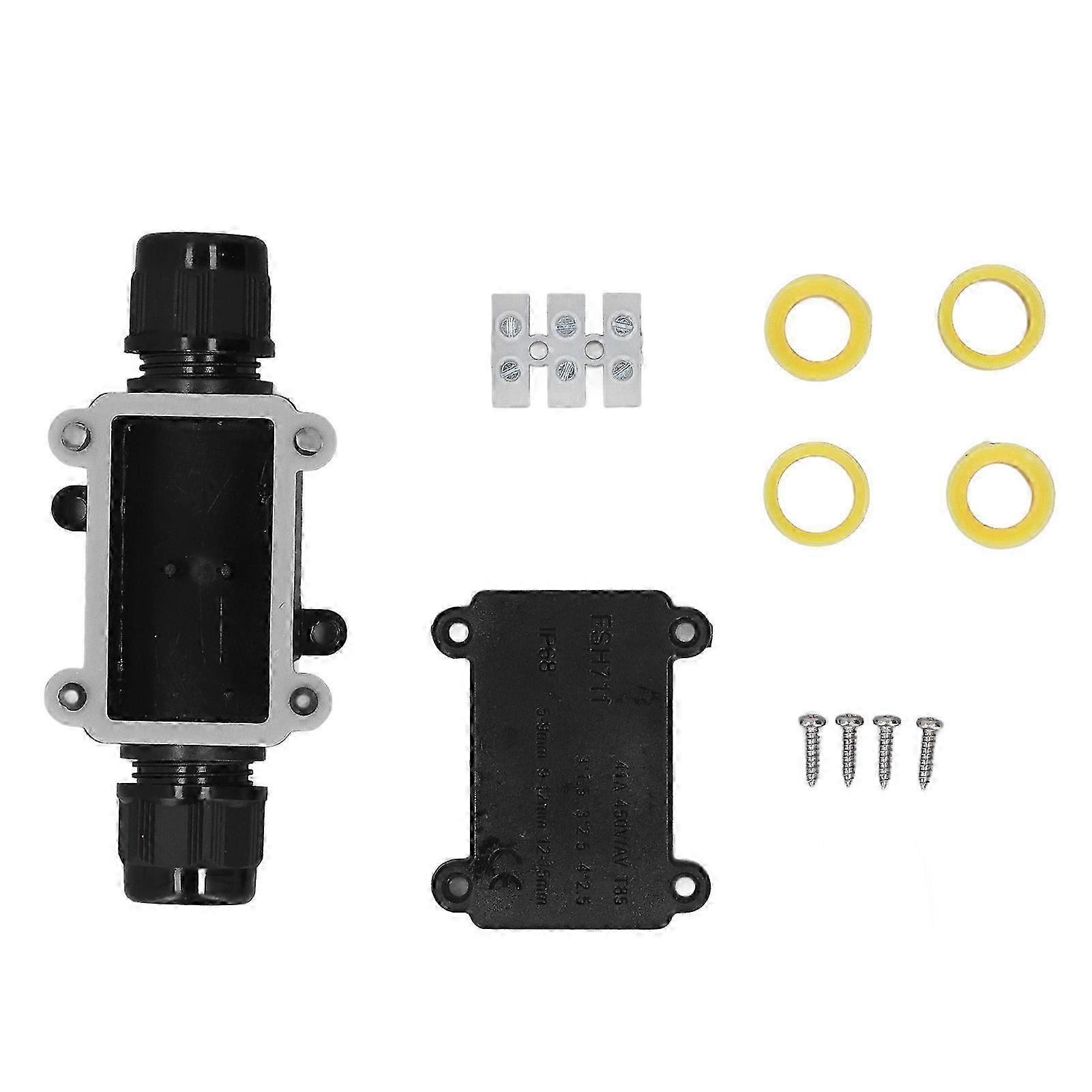Ip68 3-wege-außenanschlussdose, Wasserdicht, Elektrischer Stecker Für 5-9 Mm, 9-12 Mm, 12-15 Mm Kabel, Wasserbeständig, Für Den Außenbereich.