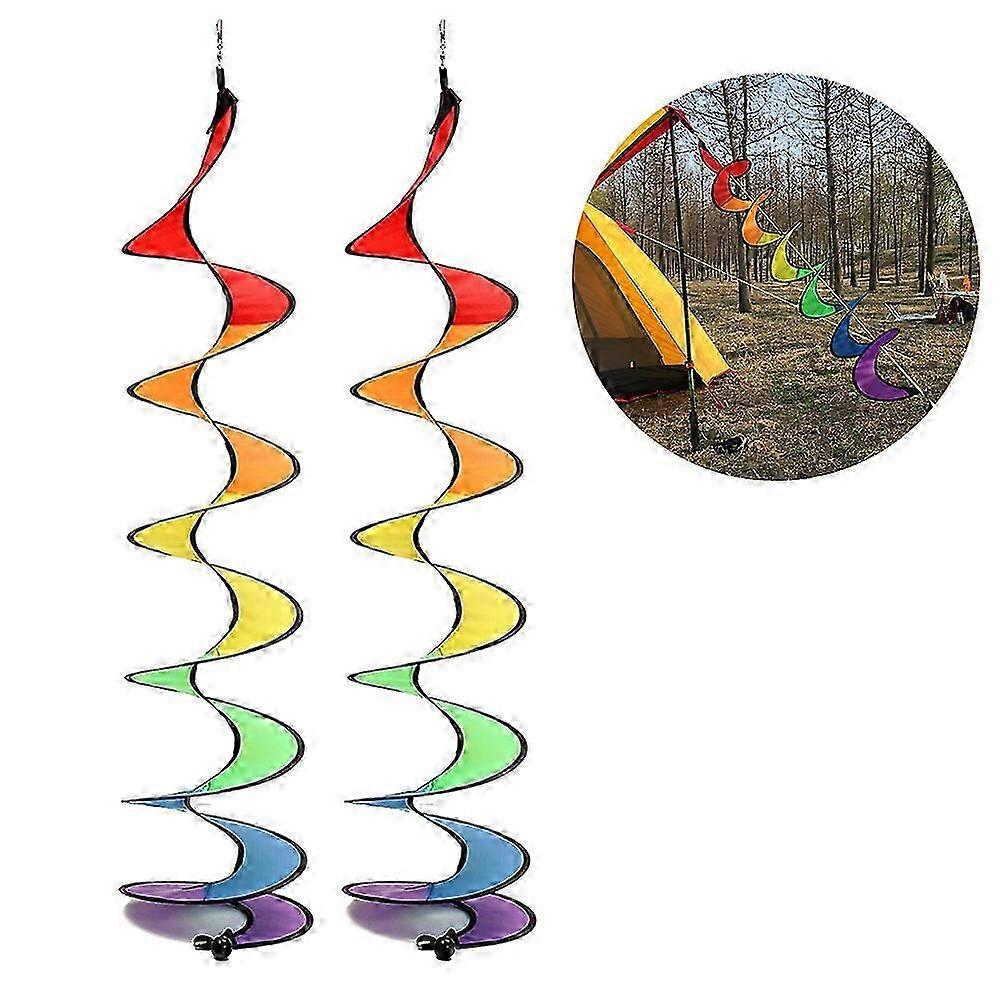 Spiral-regenbogen-windmühle, Farbenfrohes Windspiel Für Garten, Haus, Außenbereich, Camping, Zeltdekoration, Drehbare Bänder.