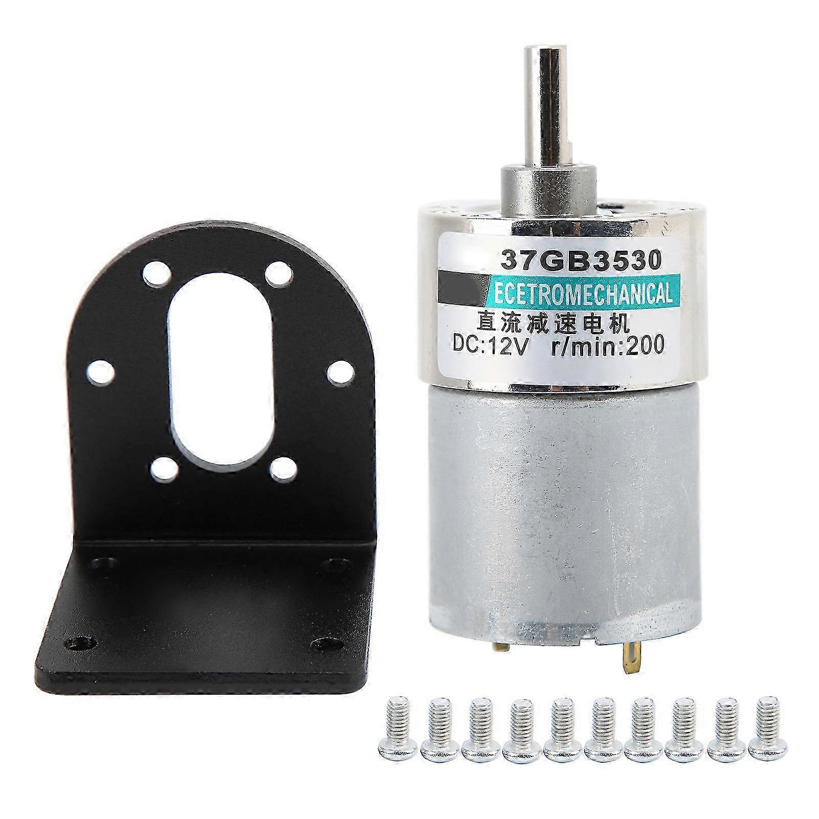 12v Gleichstrom-getriebemotor, Langsamer Und Drehmomentstarker Mikro-permanentmagnetmotor Xd37gb3530 Mit Halterung, 200 U/min, Robust Und Kompakt.