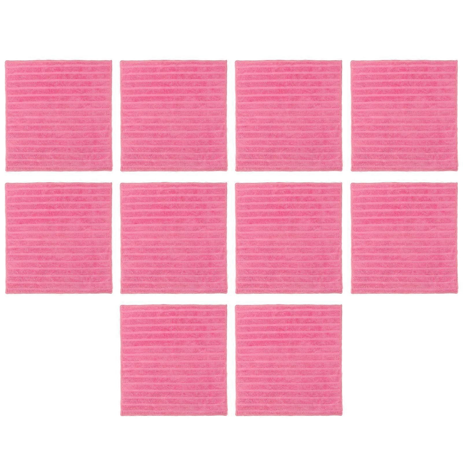 Rosa Reinigungstücher, 30 X 30 Cm, 10er-packung, Ultra-saugfähige Mikrofasertücher, Wiederverwendbare Reinigungstücher