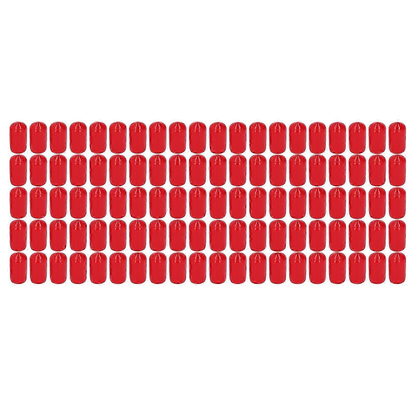 100 Stück Runde, Flexible Pvc-kabelschutzkappen, Flammhemmend, Zum Anschrauben, Rot, 10 Mm