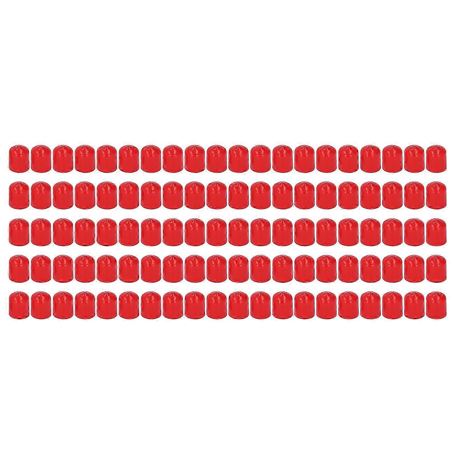 100 Stück Rote Pvc-schraubkappen 15 Mm - Flexible, Flammhemmende Gewindeschutzkappen, Schutzkappen Für Schrauben