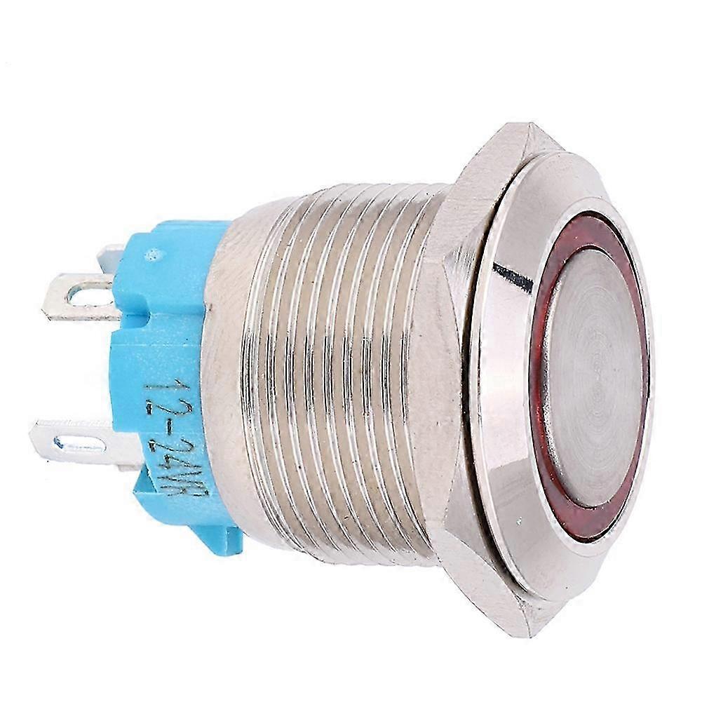 19-mm-metall-drucktaster Mit Selbstverriegelung, 12–24 V Dc, 1 Schließer, 4-polig, Roter Verriegelungsschalter, 2er-pack Für Schalttafel