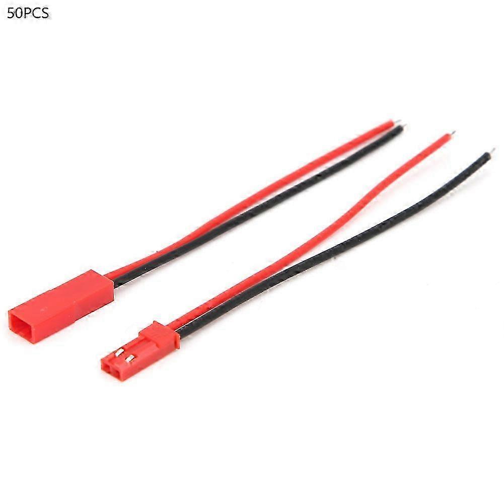 2-poliger 50-paariger Drahtverbinder, Verzinnter Kupferkern, Rotes Silikon, 22awg-jumperkabel, Stecker Und Buchse, Für Elektronische Bastelprojekte