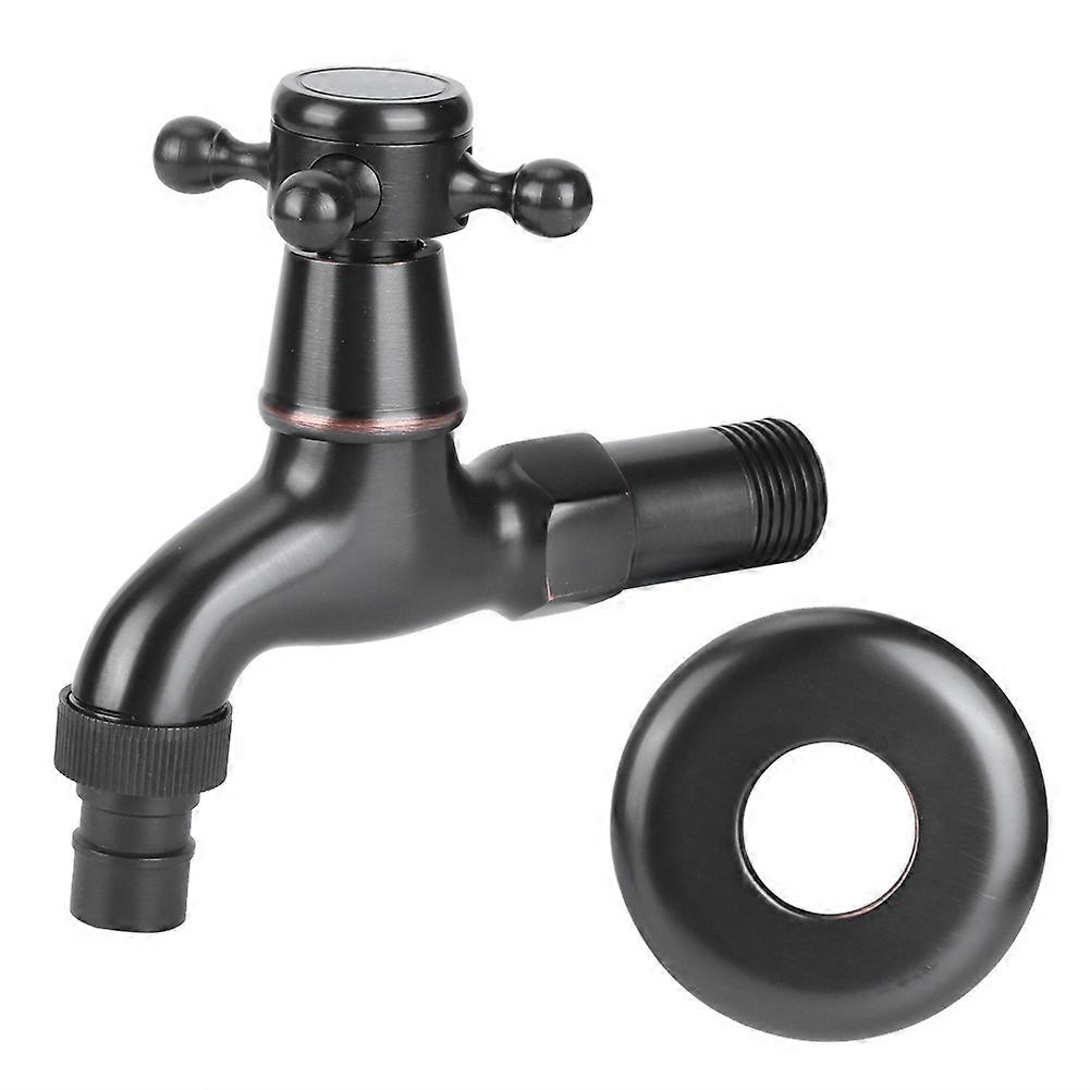 Retro-waschmaschinenarmatur Aus Schwarzem Messing, G1/2-gewinde, Kurze Schnellöffnung, Absperrventil Für Waschküchen.