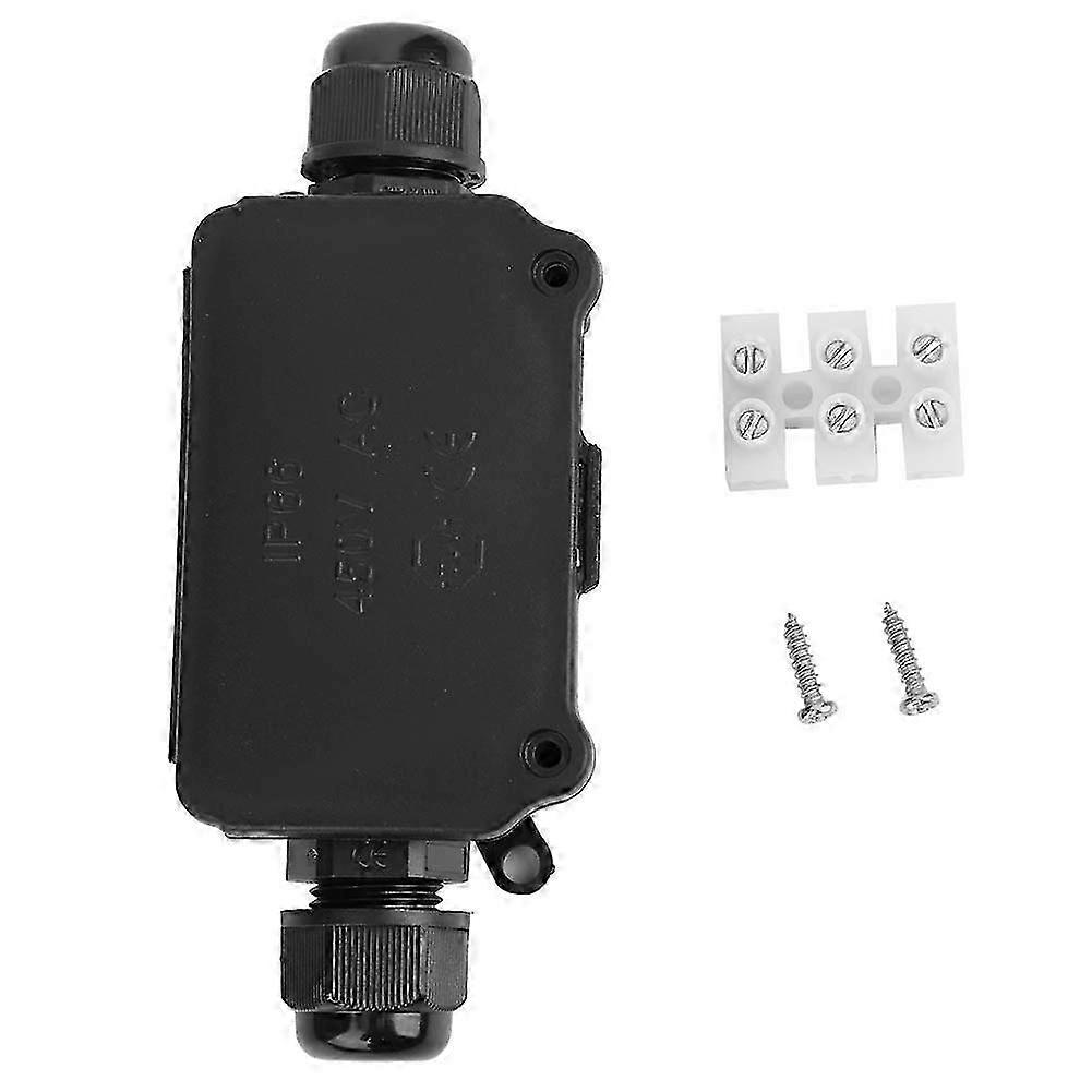 Schwarze, Wasserdichte 2-wege-anschlussdose (ip66), Staub- Und Wasserdichte Kabelverteilerbox