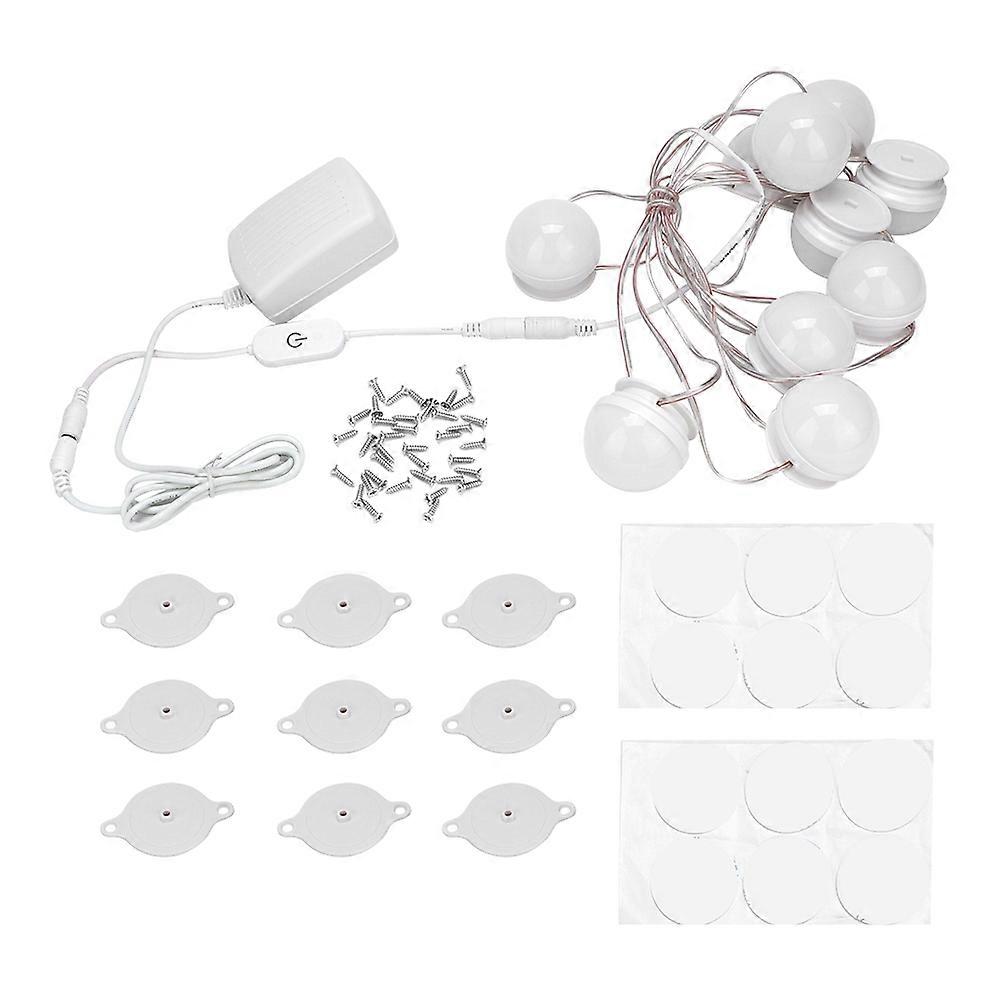 10 Led-schminkspiegelleuchten Ohne Bohren Für Schminktisch, Badezimmer Und Wc, Weiße Toilettenbeleuchtung, Selbstklebende Wandleuchte.