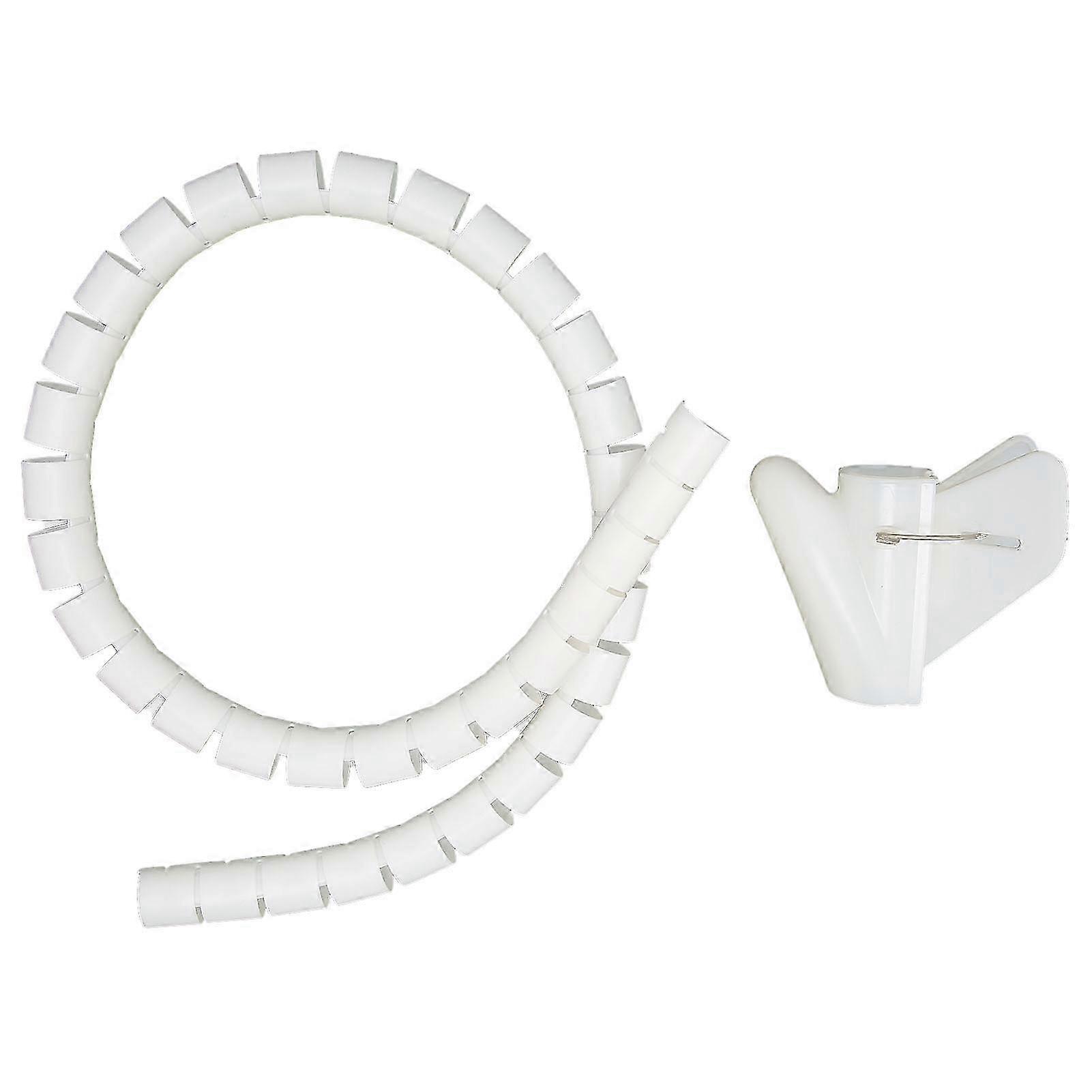 Spiralkabel-organizer-schlauch, Weiße Kabeltrommel Ø22mm, 10m Mit Klemmen, Kabelschutz Und Aufbewahrung, Flexibler Öffnungsschlauch Für Kabelmanagement.