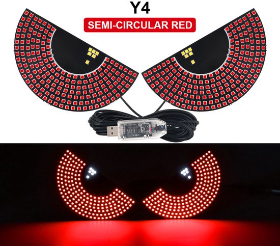 Rotes Dynamisches Led Licht Mit 11 Modi („dämonenauge“) Dekorative Heckscheibenleuchte (auto), Usb Warnleuchte Für Lkw, Personalisierbare „großes