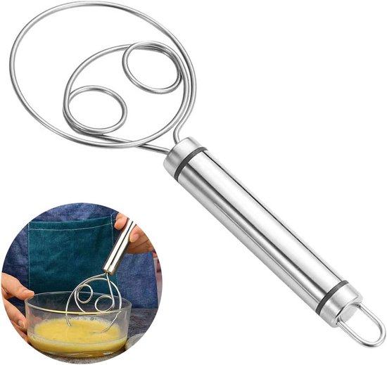 1 Dänischer Teigbesen, Teigbesen Aus Edelstahl, Handmixer Für Holländischen Brotteig, Küchenbackutensilien, Brotbackutensilien