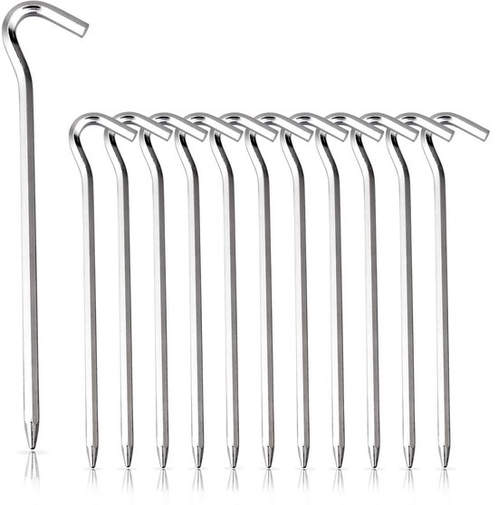 12 Stück Spitzheringe Zeltnägel Spitzheringe Für Gras Campingzubehör Für Camping, Markisen Und Außendekoration Campingheringe 6 Mm × 180 Mm Silbe