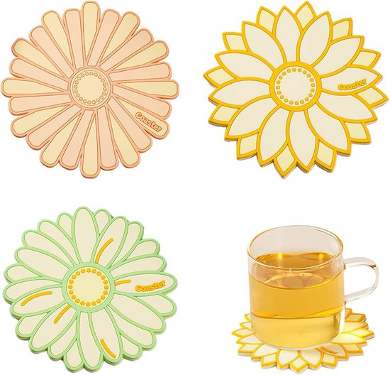 Blumenförmige Untersetzer Für Getränke 11 Cm Hübsche Untersetzer Für Couchtische, Schreibtische Und Als Dekoration Für Büros, Wohnzimmer Und Café