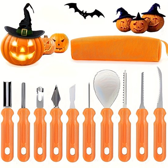 10 Teiliges Kürbisschnitzset Halloween Kürbisschnitzmesser Kürbismesser Schnitzwerkzeug Kürbisschnitzen Kostenlose Abholung Zum Schnitzen Von Kür