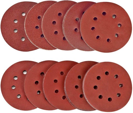 100 Teiliges Schleifpapier Set Rundschleifpapier 125 Mm Schleifscheiben Körnung 40/80/120/180/320/400/600/800/1500/2000 Schleifpapier Für Schleif