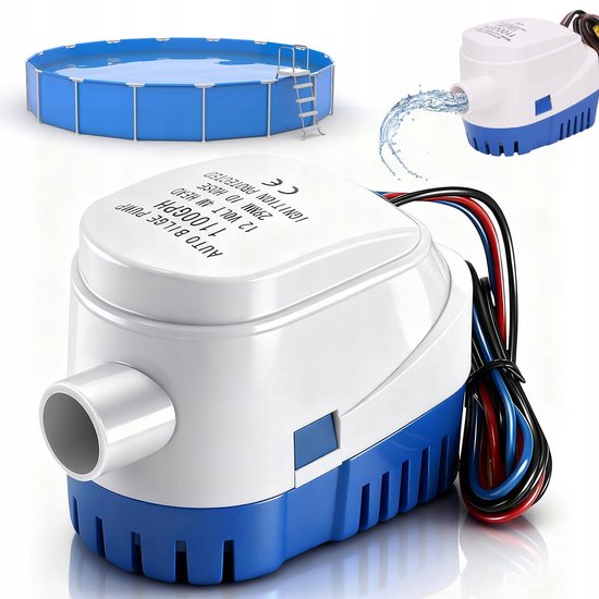 Automatische Bilgenpumpe 1100 Gph Schwimmerschalter & Trockenlaufschutz 12 V, Leise & Vibrationsfrei 15 × 10 × 8 Cm Für Boot, Wohnmobil & Garten