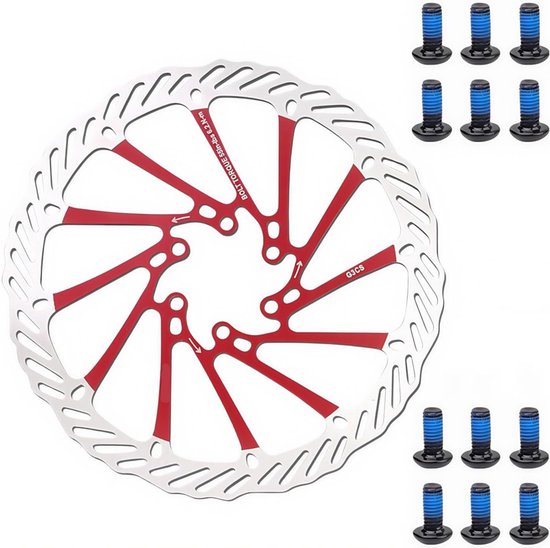 2er Pack Fahrradbremsscheiben (203 Mm), Cnc Gefräst / 12 Schrauben 6 Loch Leichte Edelstahl Bremsscheiben Mit Wärmeableitungslöchern Für Mtb/renn