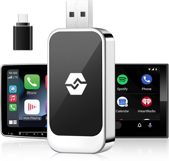 Carplay Dongle Kabelloses Carplay, Kompatibel Mit Ios Und Android, Kleinster Und Schnellster Dongle, Plug & Play, Wandelt Werkseitig Kabelgebunde