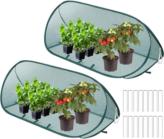Pop Up Pflanzenschutz 2 Teilig Pop Up Gewächshaus Für Pflanzen Mit 16 Erdnägeln Schutz Für Pflanzen Schutzbox Gegen Vögel Und Insekten Für Garten