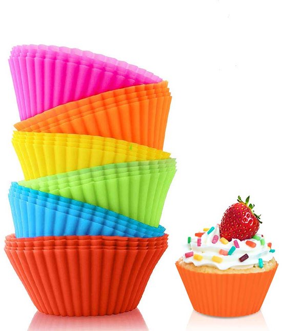 24 Silikon Muffinförmchen Bunte Cupcakes Bunte Muffinförmchen Wiederverwendbare Und Antihaftbeschichtete Muffinförmchen Kleine Backformen Und Trü