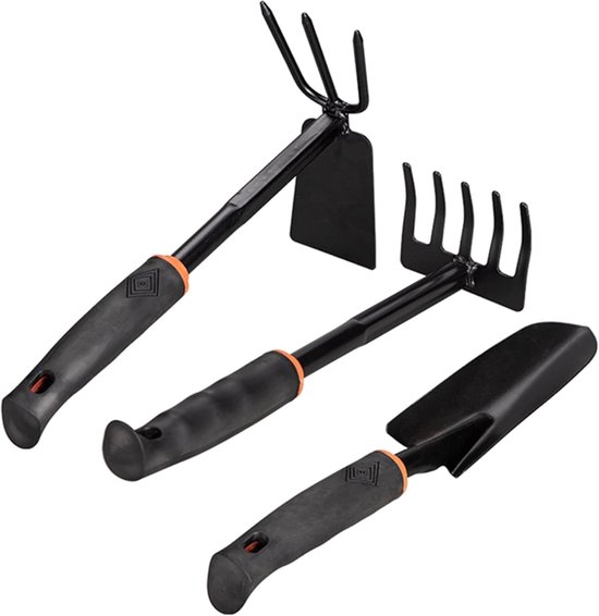 Gartenkelle Gartengeräte 3 Teiliges Gartenkellen Set Gartengeräte Set Robuste Hacke Rechen Und Schaufel Mit Ergonomischen Griffen Zum Pflanzen, J