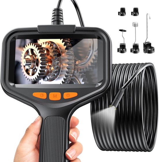 4,3 Zoll Endoskopkamera, 1080p Hd Kamera Für Rohrinspektionen, Mit 8 Einstellbaren Led Leuchten, Ip67 Wasserdichte Industrielle Endoskopkamera, 5