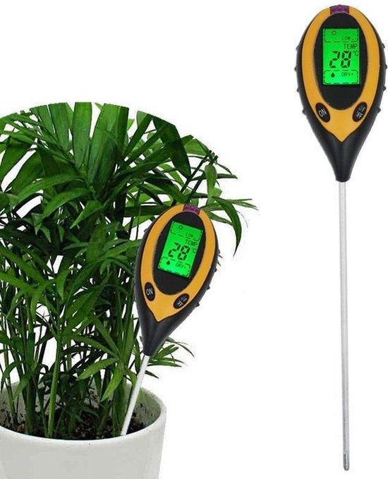 Ph Meter 4 In 1 Bodenmessgerät Temperaturmesser Lichtmesser Feuchtigkeitsmesser Säuregehaltsmesser Pflanzen Garten Digital Außenthermometer Ph Me