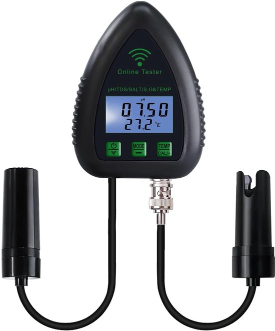 5 In 1 Wlan Ph Monitor Wasserqualitätsmessgerät Ph Dichte Tds Salzgehalt Temperatur 24/7 Überwachung Online Hydroponik Datenprotokollierung Alarm