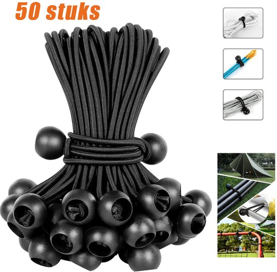50 Stück Kugelgummiseile Gummiseile Mit Kugeln Spanngurte Für Planen Robuste Gummiseilkugeln Zur Befestigung Von Markisen Für Den Robusten Außene