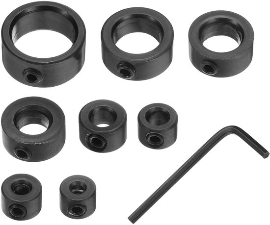 8 Teiliges Set Mit Einteiliger Schafthülse (3 Mm, 4 Mm, 5 Mm, 6 Mm, 8 Mm, 10 Mm, 12 Mm, 16 Mm), Tiefenanschlaghülse Aus Edelstahl, Klemmhülse Mit