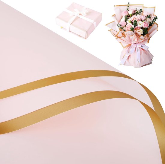 Blumengeschenkpapier, Floristenpapier, Straußpapier, Wasserfestes Blumengeschenkpapier Aus Kunststoff, 20 Blatt Straußpapier, 57 X 57 Cm, Schwarz