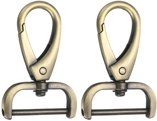 2 Stück Abnehmbare Karabinerhaken Mit D Ring Und Drehbarem Karabinerverschluss Für Taschen, Schlüsselanhänger Und Diy Projekte Aus Messing