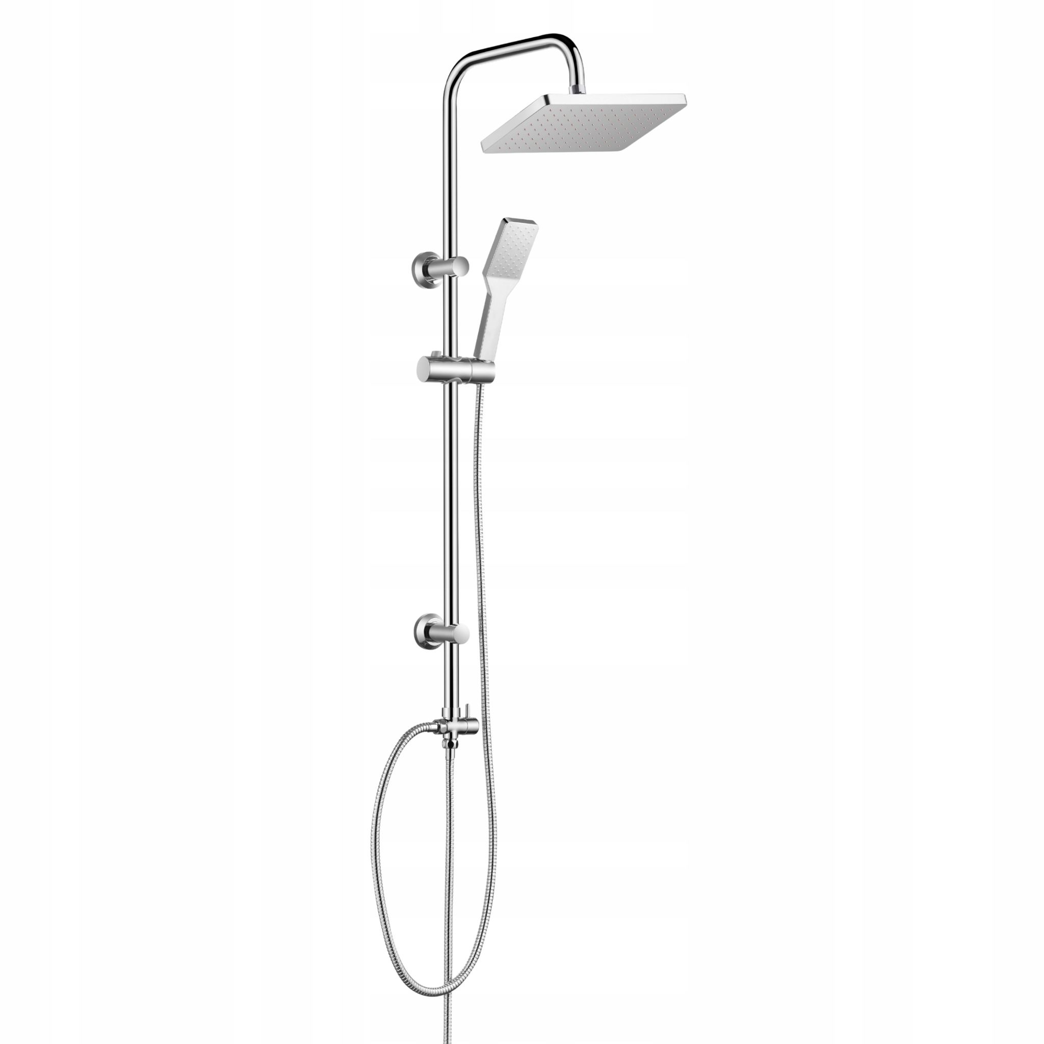 Amfisa Aufputz-duschset Mit Regenduschkopf Und Handbrause, Chrom, 100 Cm