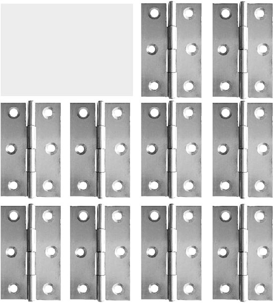 10 Stück Türscharniere Aus Edelstahl, Lang, 55 Mm X 34 Mm