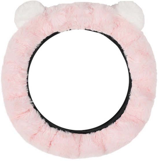 Autolenkradbezug, Niedlich Und Flauschig, Winterfest Und Warm, Passend Für Lenkräder Bis 38 Cm, Rosa